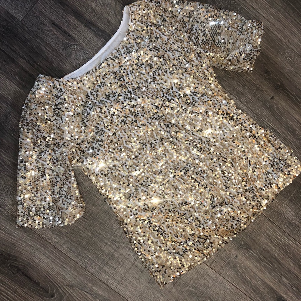 Adorable Gold Sequined Top